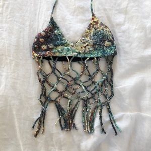 San Lorenzo Festival Net Snakeskin Bikini Top